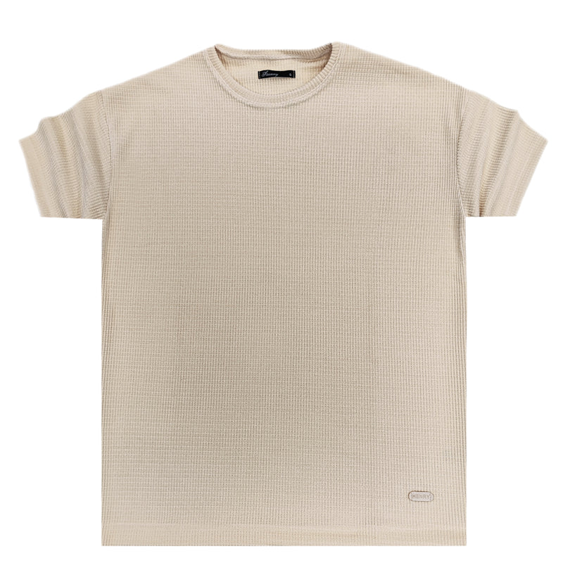 Ανδρικό μακρυμάνικο Henry clothing - 9-031 - simple over shirt εκρού