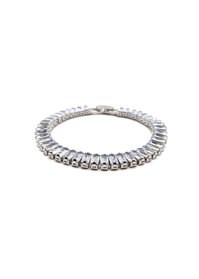 Βραχιόλι από ανοξείδωτο ατσάλι GUF - GCK021 - wide gem stainless steel bracelet ασημένιο