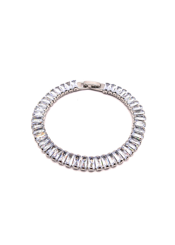 Βραχιόλι από ανοξείδωτο ατσάλι GUF - GCK021 - wide gem stainless steel bracelet ασημένιο