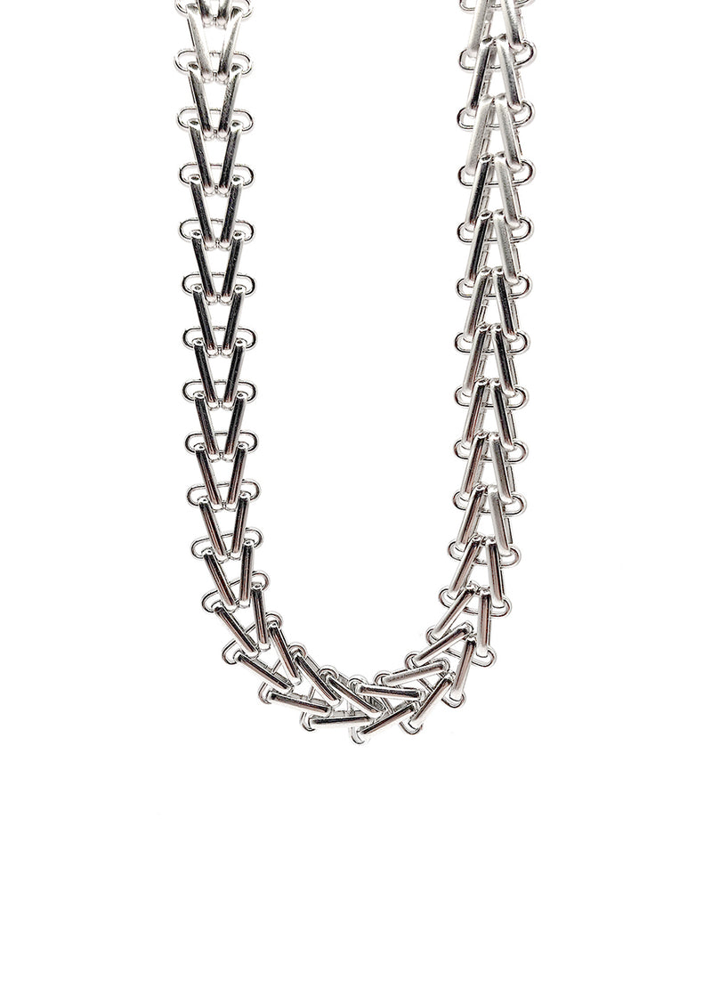 Αλυσίδα από ανοξείδωτο ατσάλι Gang - GCK015 - trinalge interlock necklace chain ασημένιο