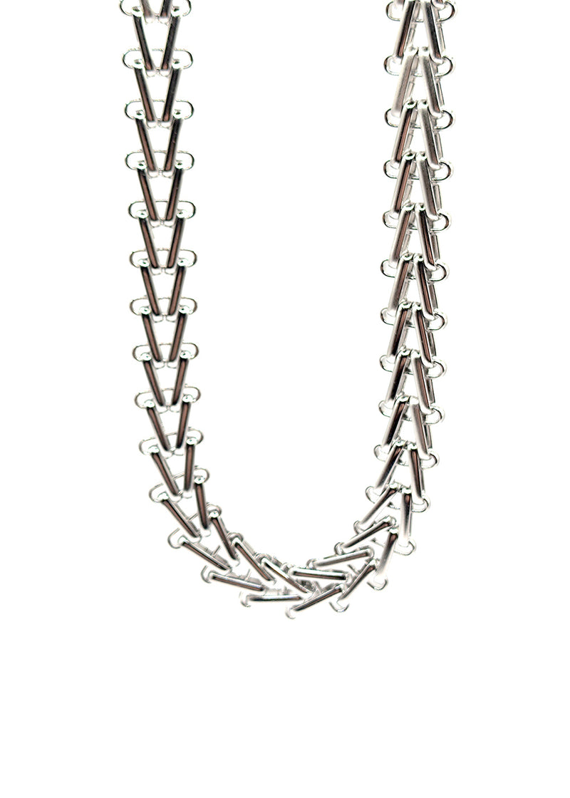 Αλυσίδα από ανοξείδωτο ατσάλι Gang - GCK015 - trinalge interlock necklace chain ασημένιο