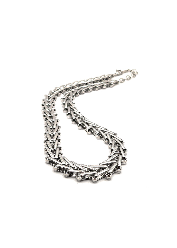 Αλυσίδα από ανοξείδωτο ατσάλι GUF - GCK015 - trinalge interlock necklace chain ασημένιο