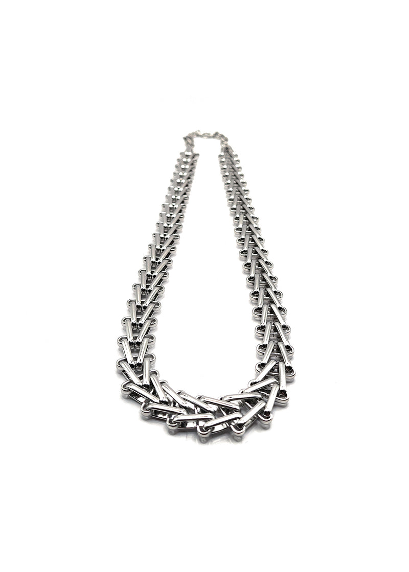 Αλυσίδα από ανοξείδωτο ατσάλι Gang - GCK015 - trinalge interlock necklace chain ασημένιο