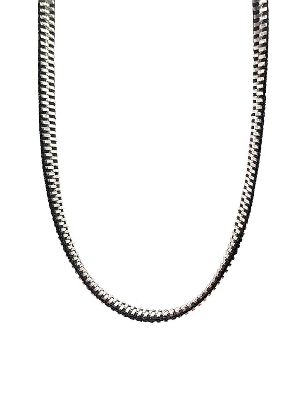 Αλυσίδα από ανοξείδωτο ατσάλι GUF - GCK014 - zipper necklace chain ασημένιο