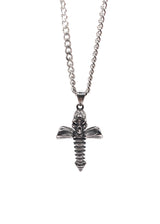 Αλυσίδα από ανοξείδωτο ατσάλι Gang - GCK016 - skull cross chain ασημένιο