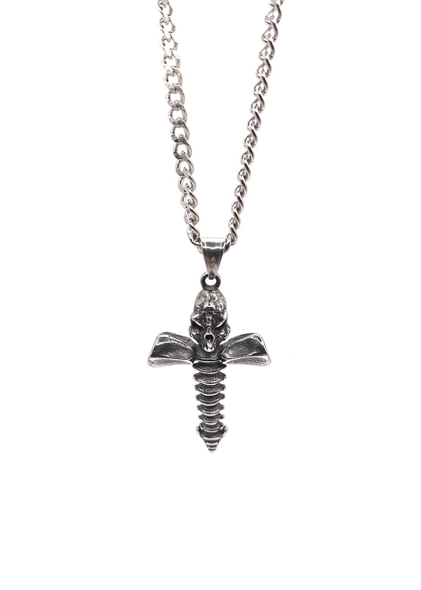 Αλυσίδα από ανοξείδωτο ατσάλι GUF - GCK016 - skull cross chain ασημένιο