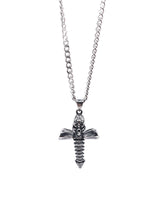 Αλυσίδα από ανοξείδωτο ατσάλι Gang - GCK016 - skull cross chain ασημένιο