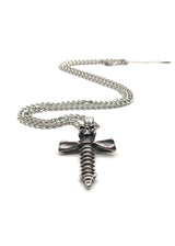 Αλυσίδα από ανοξείδωτο ατσάλι Gang - GCK016 - skull cross chain ασημένιο