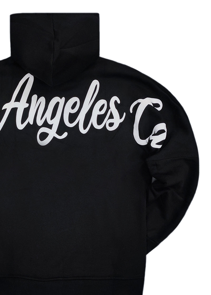 Ανδρικό oversize φούτερ με κουκούλα GUF - CH-104 - los angeles la hoodie μαύρο