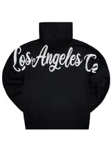 Ανδρικό oversize φούτερ με κουκούλα GUF - CH-104 - los angeles la hoodie μαύρο