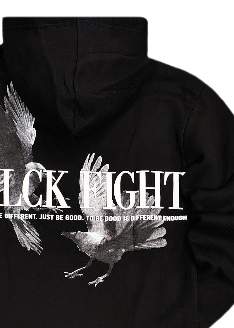 Ανδρικό φούτερ με κουκούλα GUF - CH-107 - balck fight hoodie μαύρο