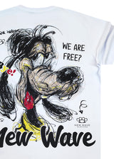Ανδρική κοντομάνικη μπλούζα New wave clothing - 251-12 - we are free logo λευκό