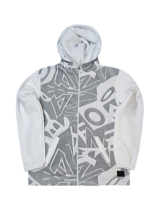 Ανδρική ζακέτα με κουκούλα New wave clothing-252-37-white-grey relief