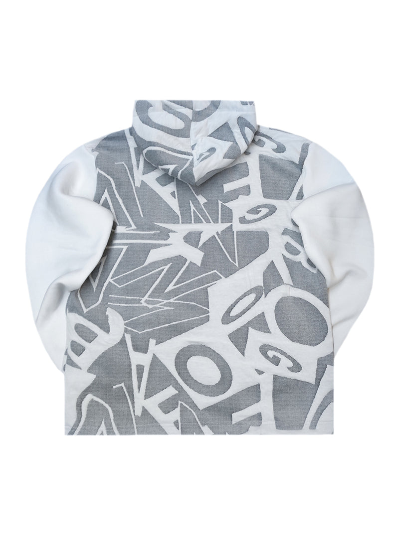 Ανδρική ζακέτα με κουκούλα New wave clothing-252-37-white-grey relief