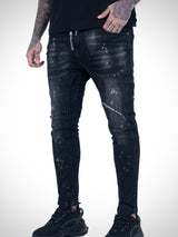 Ανδρικό jean παντελόνι Scapegrace - SCTJ00176 - zipper denim jeans μαύρο