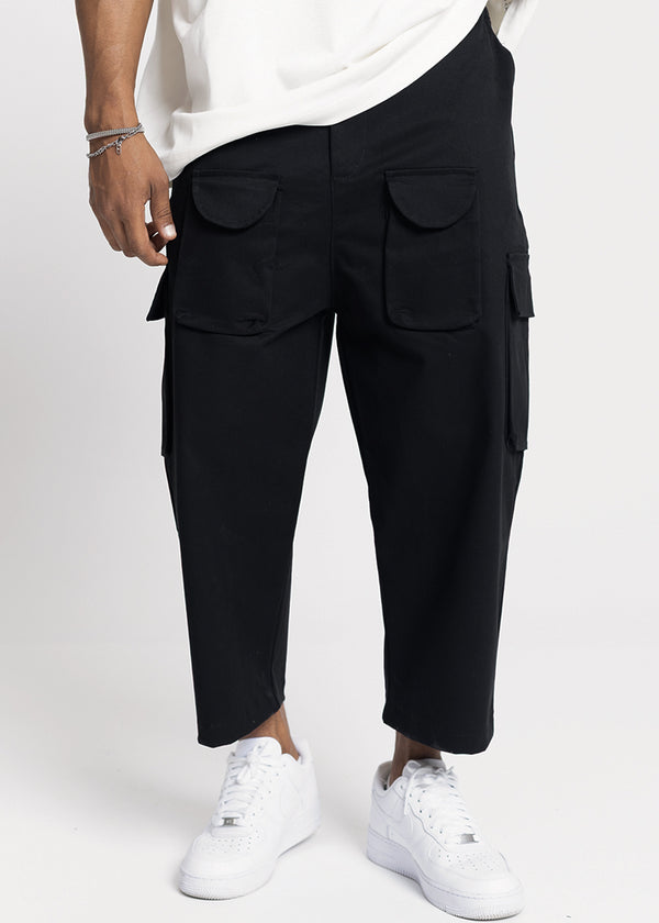 Ανδρικό παντελόνι Devoted-031131B-Cropped Pants with Pockets Black