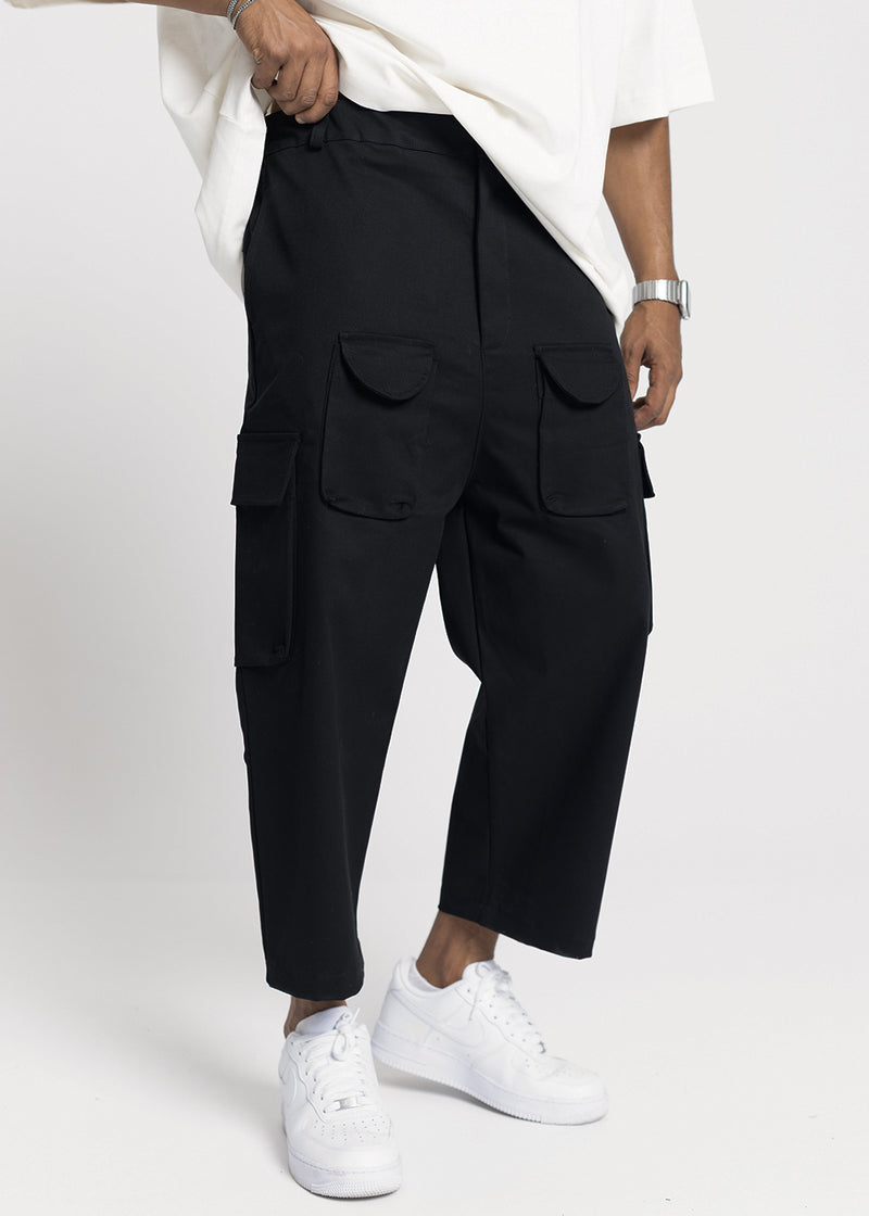 Ανδρικό παντελόνι Devoted-031131B-Cropped Pants with Pockets Black