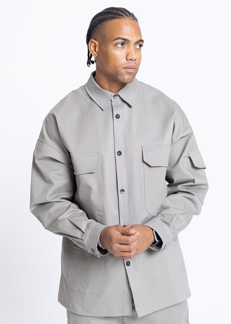 Ανδρικό πουκάμισο Devoted-14121-Shirt with Pockets Gray