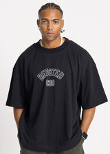 Ανδρική κοντομάνικη μπλούζα DEVOTED-55051B-black oversized Devoted Logo