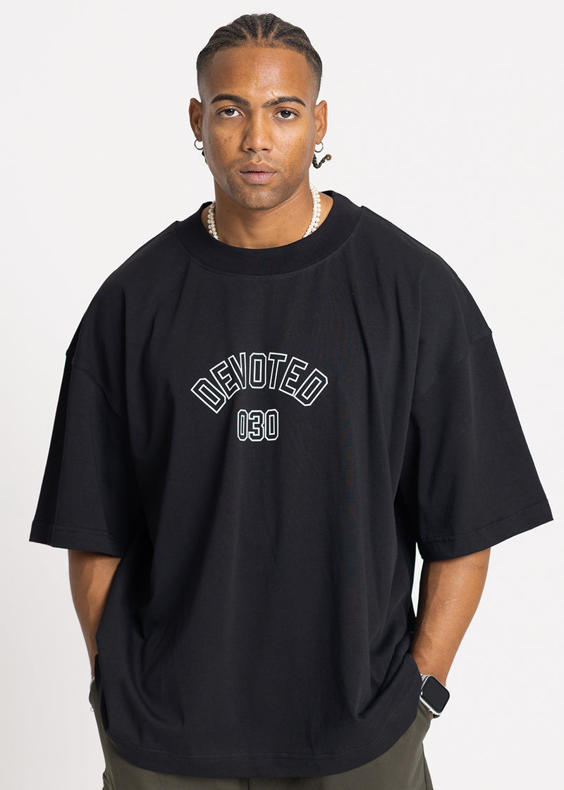 Ανδρική κοντομάνικη μπλούζα DEVOTED-55051B-black oversized Devoted Logo