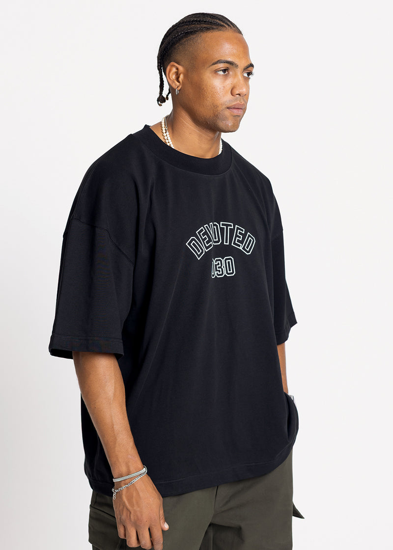 Ανδρική κοντομάνικη μπλούζα DEVOTED-55051B-black oversized Devoted Logo