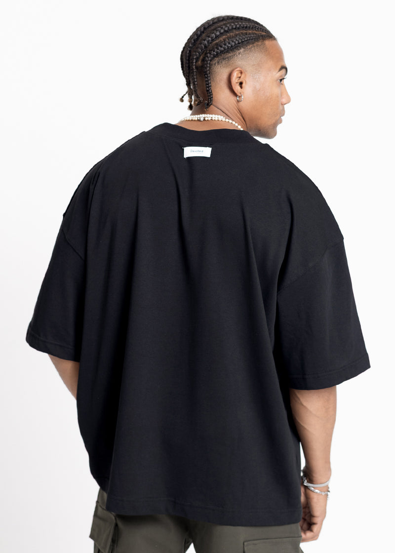 Ανδρική κοντομάνικη μπλούζα DEVOTED-55051B-black oversized Devoted Logo