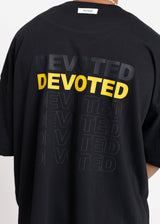 Ανδρική κοντομάνικη μπλούζα DEVOTED-55041B-black oversized Devoted Multi Logo Back