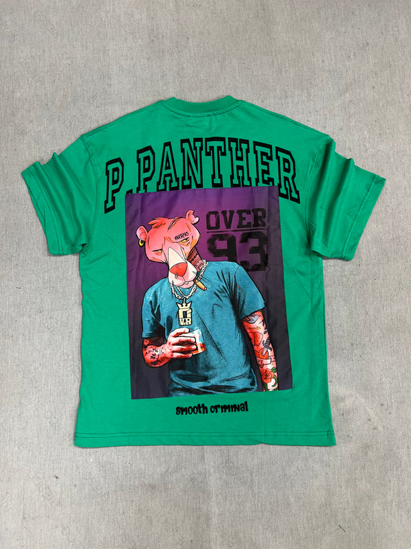 ICON D2 - Z-1001 - Oversized tee p. panther smooth criminal  - green