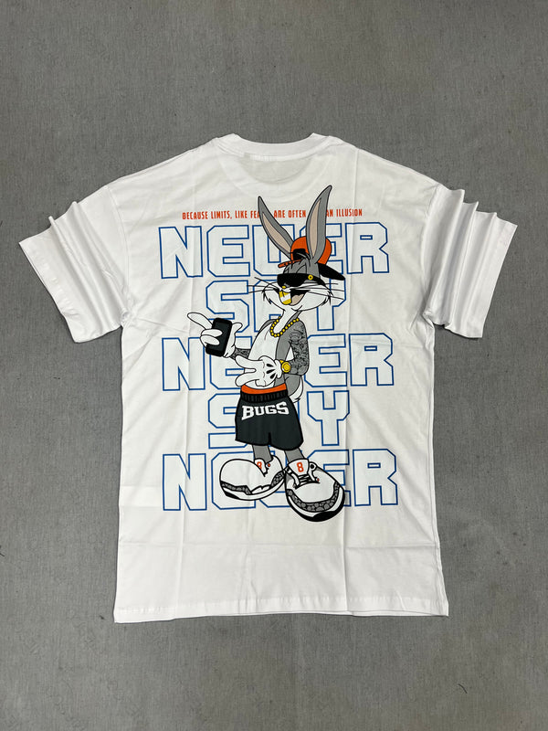 ICON D2 - Z-1002 - Oversized tee never say never  - white