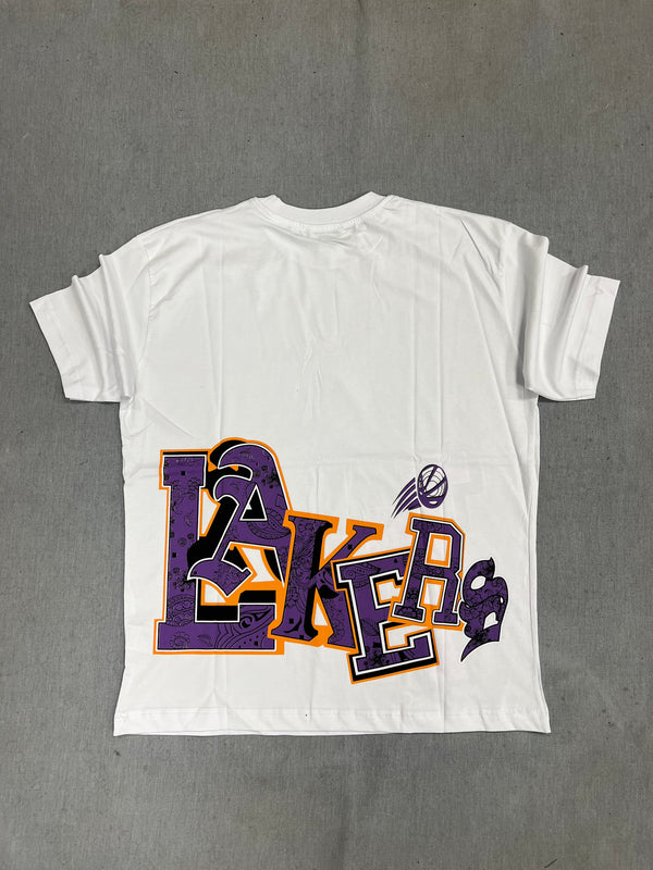 ICON D2 - Z-1013 - Oversized Lakers tee  - white