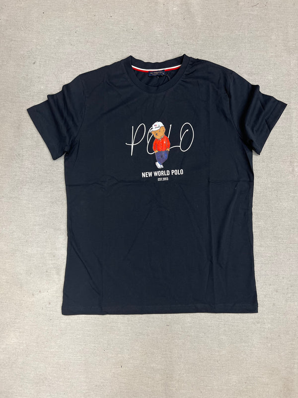 New World Polo - POLO-2025 - hat bear t-shirt - navy