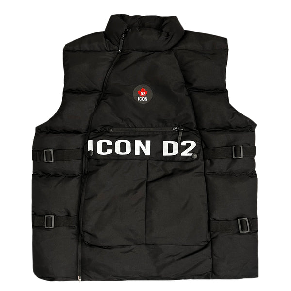 ICON D2 sleeveless puffer jacket - black