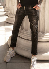 Ανδρικό jean παντελόνι Scapegrace - SCTJ00176 - zipper denim jeans μαύρο