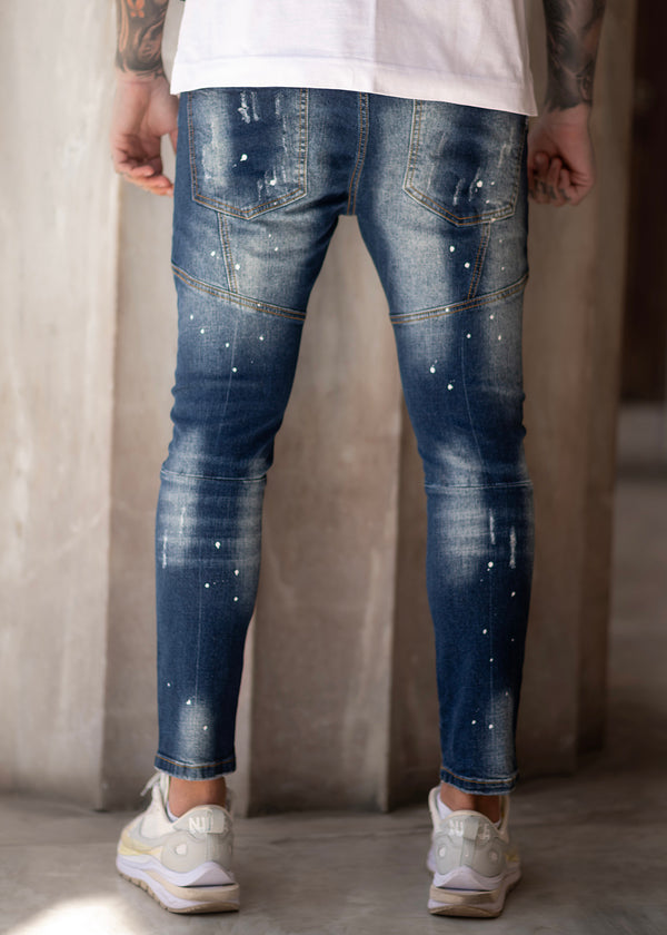 Ανδρικό jean παντελόνι Scapegrace - SCTJ00176 - zipper denim jeans μπλε