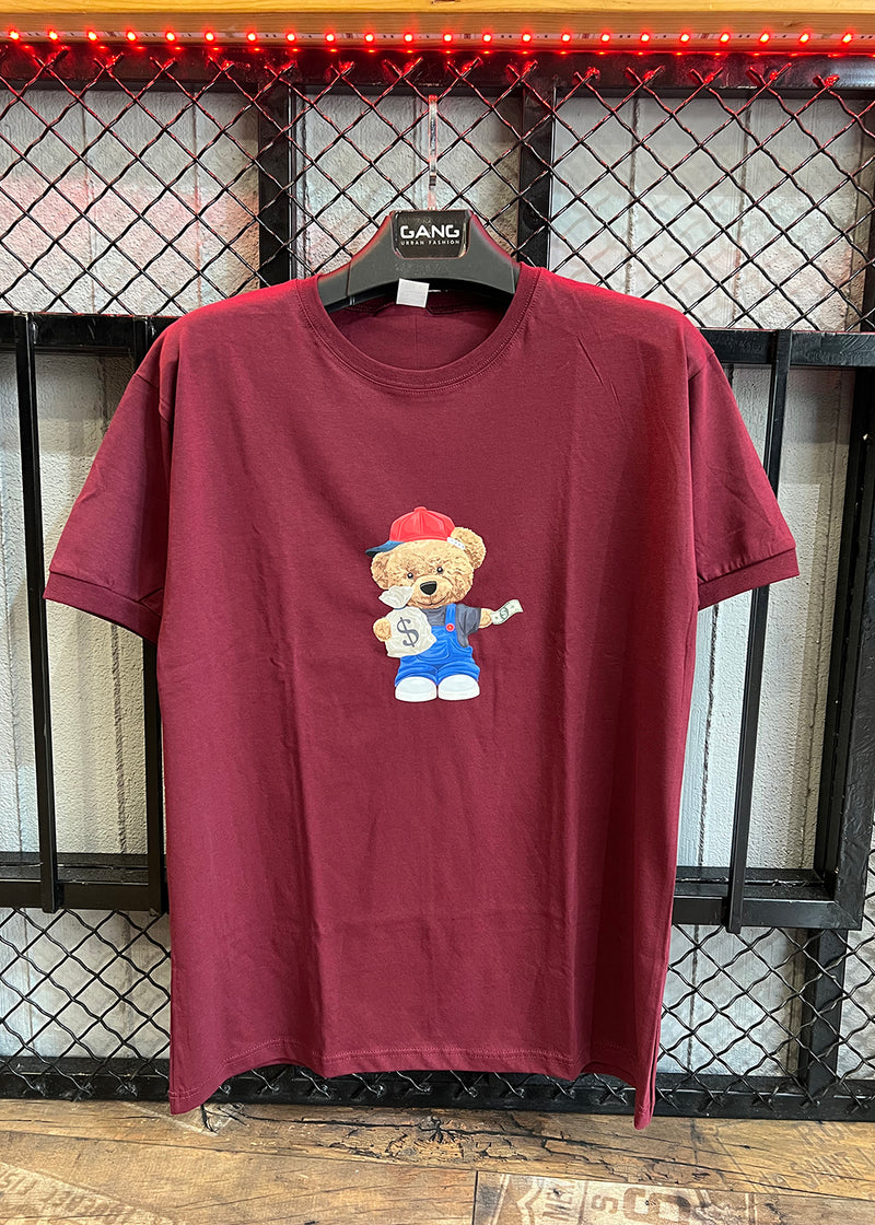Κοντομάνικη μπλούζα Body Staff - BS-210 - teddy skater logo μπορντώ