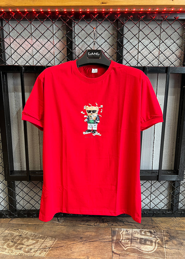 Κοντομάνικη μπλούζα Body Staff - BS-212 - teddy millionaire κόκκινο
