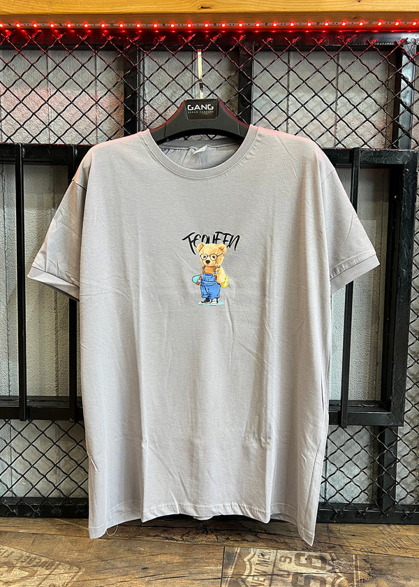 Κοντομάνικη μπλούζα Body Staff - BS-210 - teddy skater logo γκρι