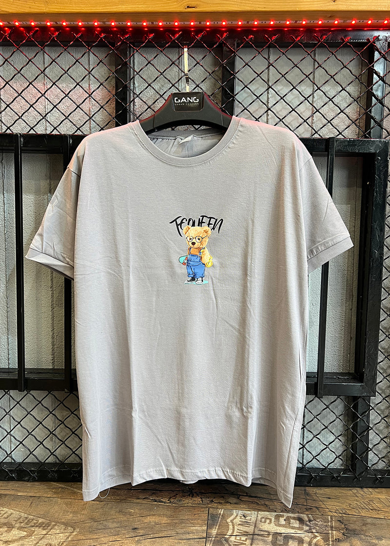 Κοντομάνικη μπλούζα Body Staff - BS-210 - teddy skater logo γκρι
