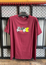 Κοντομάνικη μπλούζα Body Staff - BS-214 - mouse love μπορντω