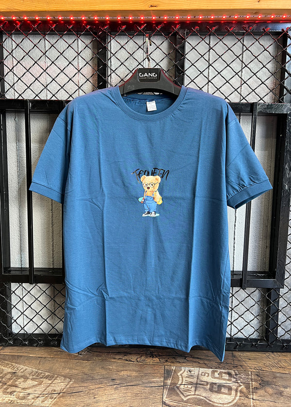 Κοντομάνικη μπλούζα Body Staff - BS-210 - teddy skater logo μπλε
