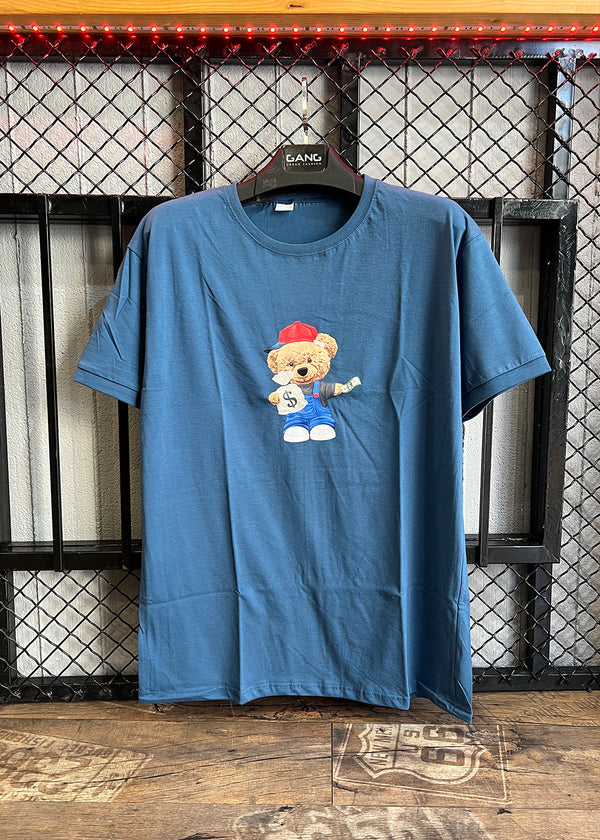 Κοντομάνικη μπλούζα Body Staff - BS-211 - teddy gives dollar μπλε