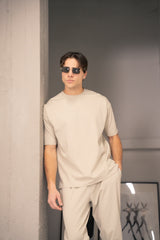 Ανδρικό υφασμάτινο παντελόνι Close Society - SP25-10 - simple oversized pants μπεζ