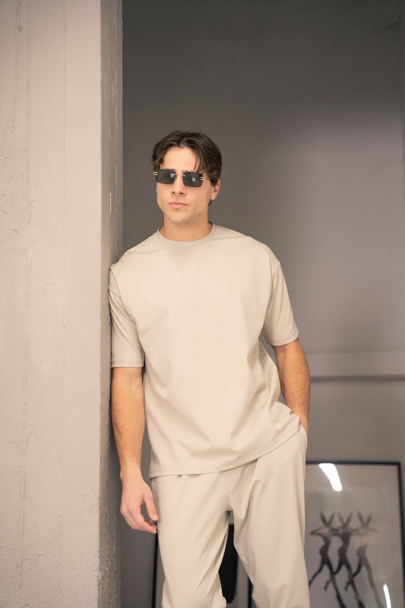 Ανδρικό υφασμάτινο παντελόνι Close Society - SP25-10 - simple oversized pants μπεζ
