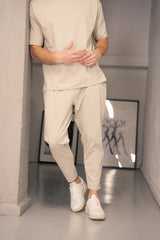 Ανδρικό υφασμάτινο παντελόνι Close Society - SP25-10 - simple oversized pants μπεζ