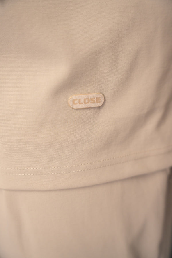 Ανδρική κοντομάνικη μπλούζα Close Society - S25-10 - simple oversized μπεζ