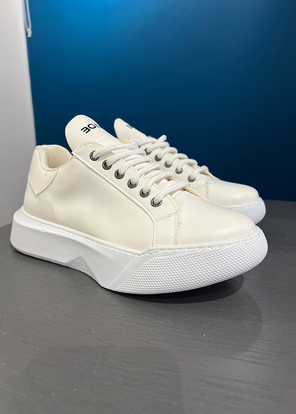 Ανδρικό παπούτσι Gang - BOAGNG8 - white lined sneakers μπεζ