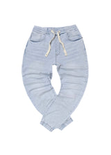 Ανδρικό παντελόνι τζιν με λάστιχο  GUF - JC7919B - jeans regular fit  ανοιχτόχρωμο ντένιμ