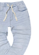 Ανδρικό παντελόνι τζιν με λάστιχο  GUF - JC7919B - jeans regular fit  ανοιχτόχρωμο ντένιμ