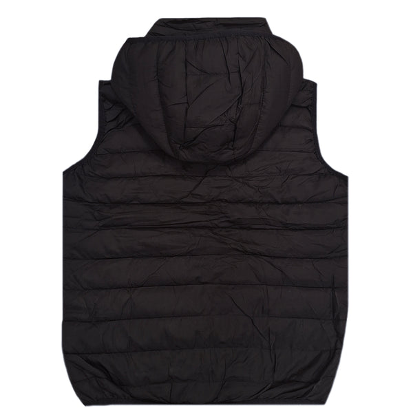 Ανδρικό αμάνικο μπουφάν Gang - JD30 - hooded sleeveless puffer μαύρο
