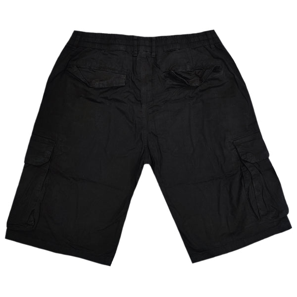 Ανδρική βερμούδα υφασμάτινο cargo Gang - JR1119-9 - fabric cargo shorts μαύρο